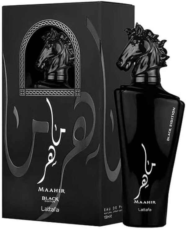 MAAHIR BLACK EDITION Lattafa perfume para hombre 100ml - Imagen 1